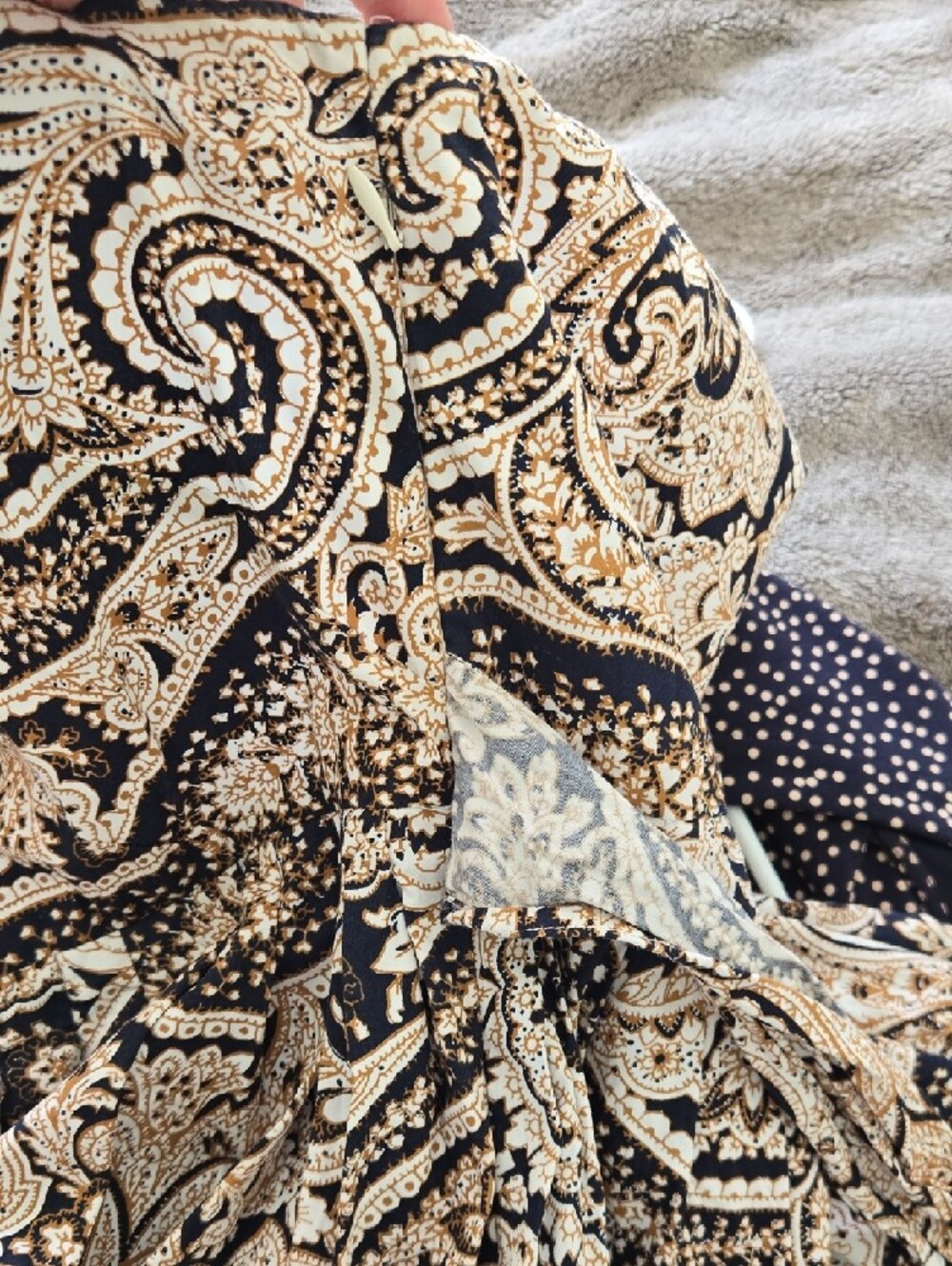 J. Crew Sleeveless Paisley 100% Cotton dress with tie detail classic size 10 - Picture 7 of 7